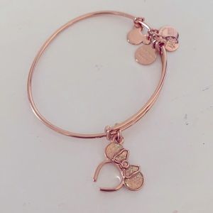 Minnie Mouse Ears Bangle by Alex and Ani Rose Gold
